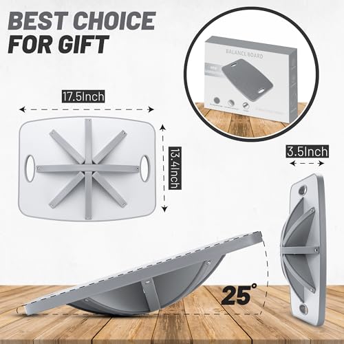 Advanced Wood Balance Board with 360° Rotation - Gray