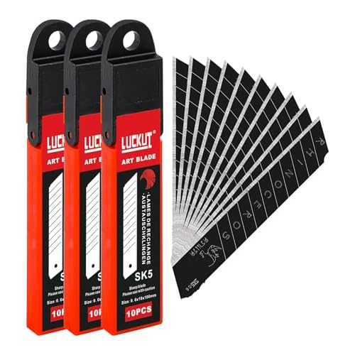 18mm Snap Off Blades SK5 Utility Knife Retractable Blades, Box Cutter, 30 Piece