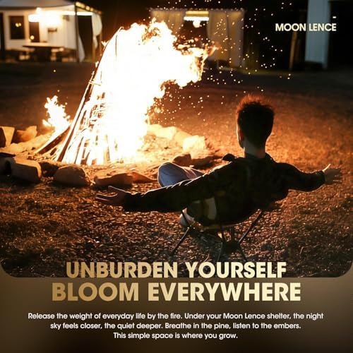 MOON LENCE Black Portable Camping & Backpacking Folding Chair - 4th Gen Ultralight, Compact, 330LBS Capacity