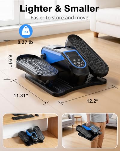 Mini Electric Under Desk Elliptical Exerciser - Blue, 12 Speeds