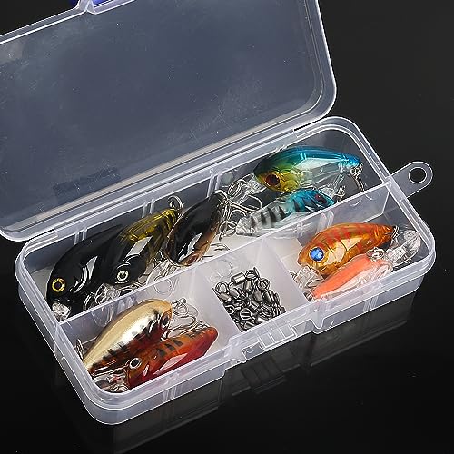 9-Piece Minnow Fishing Lures Set with Treble Hooks - Mixed Colors