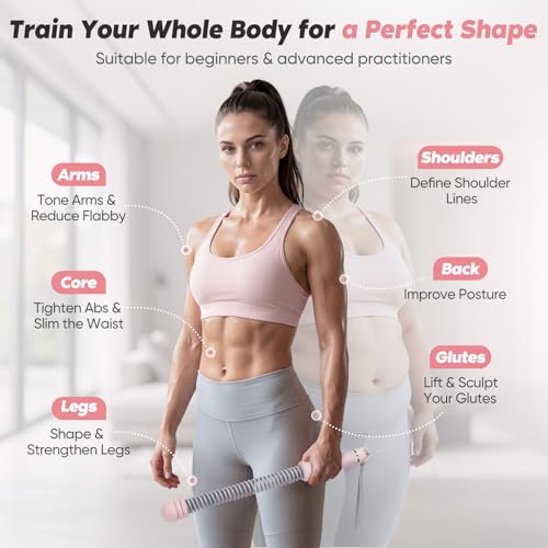 Ropeless Battle Ropes for Home Gym - Adjustable Cordless Pink