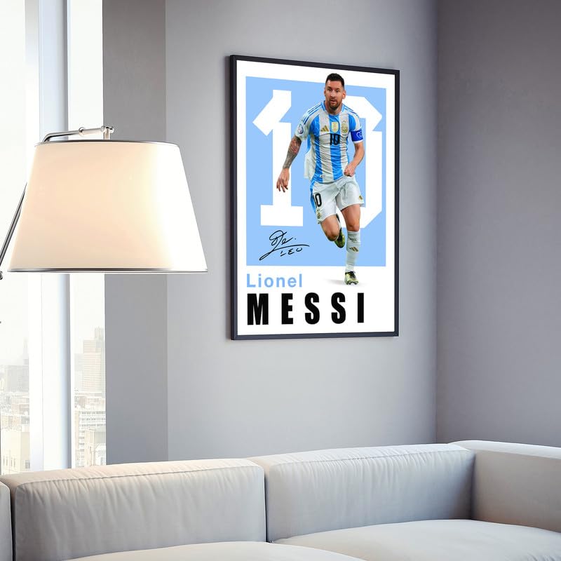 Messi Poster - Soccer Wall Art 12x18 Inches - Perfect Gift for Fans