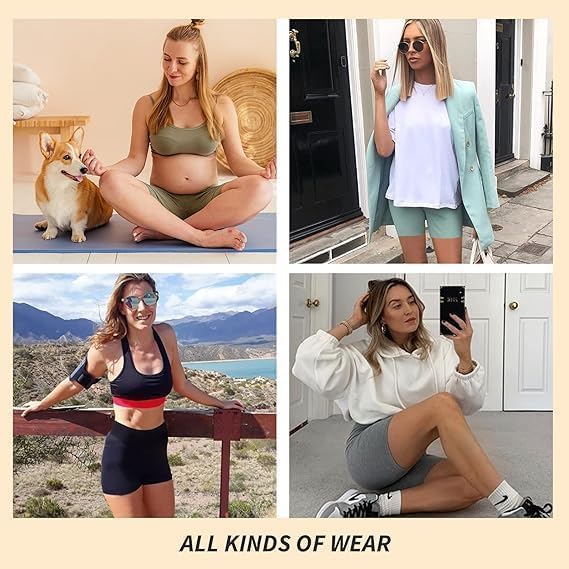 TNNZEET Biker Shorts for Women - High Waisted Tummy Control Spandex | 5''/8''/3'' Sizes for Yoga & Gym