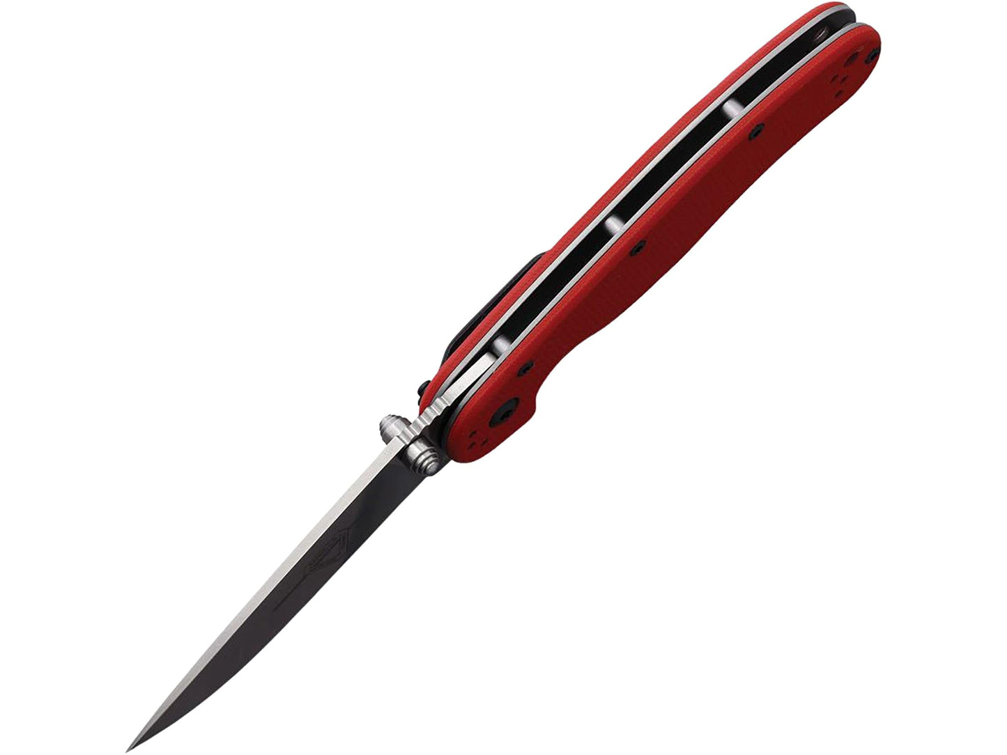 Ontario Knife Company Rat II, Satin S35VN Stainless Steel Drop-Point Blade Folding Pocket Knife, Red G-10 Handle Liner Lock Knife, Everyday Carry Knife – ON8064
