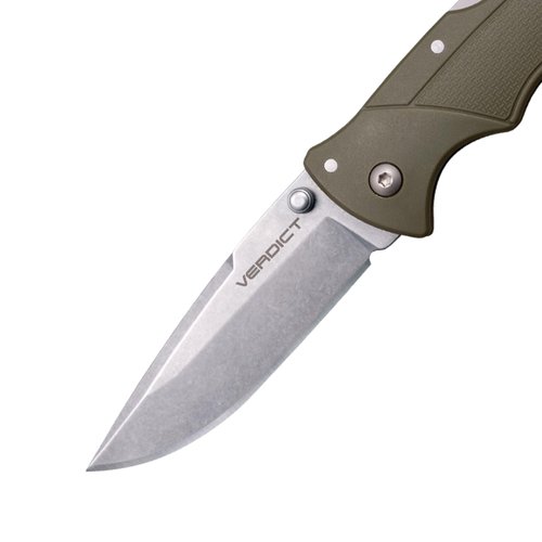 Cold Steel Verdict 3" 4116SS Spear Point Blade 4.25" GFN OD Green Handle Everyday Carry Tactical Folding Knife - Blister Pack