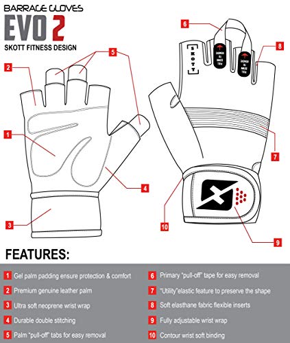 Weightlifting Gloves with Wrist Support - Genuine Leather, Gel Padding