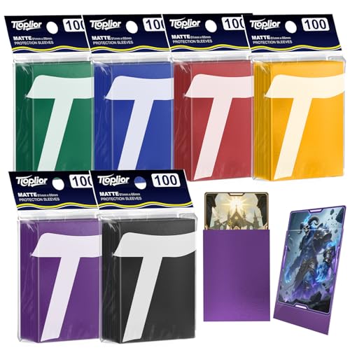 TiopLior 600 Pack Matte Card Sleeves - 6 Colors Standard Trading Card Protectors