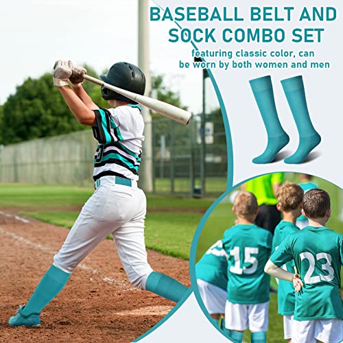 Zhanmai Teal Youth Baseball Belt & Socks Combo