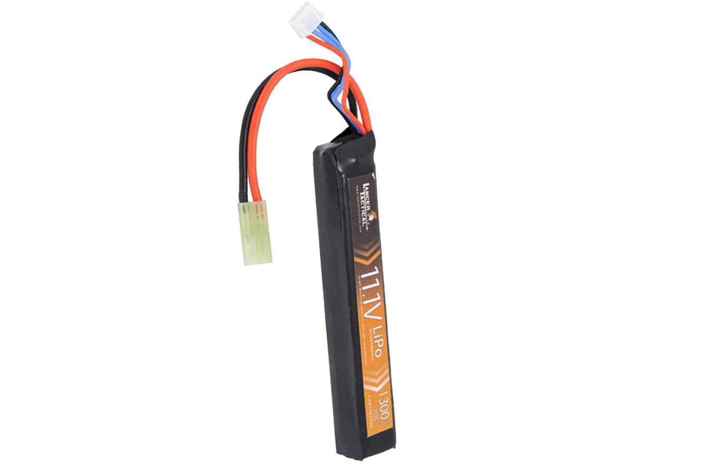 Lancer Tactical LiPo Airsoft High-Performance Battery 11.1V 1300mAh 20C Stick - Tamiya Connector, Designed for Airsoft M4