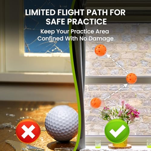 Practice Golf Balls - Limited Flight Training, Orange, 12 Pack