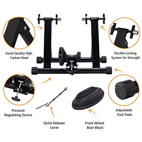 Indoor Bike Trainer Stand with Magnetic Resistance - Fits 26-28in/700C