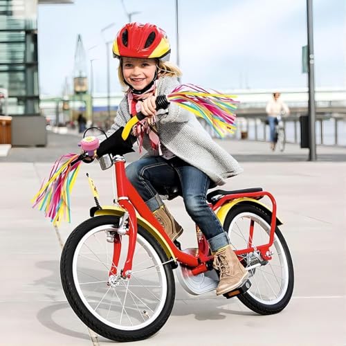 Rainbow Bicycle Ribbons for Kids - 2 Pack Tassels for Bicycles & Scooters