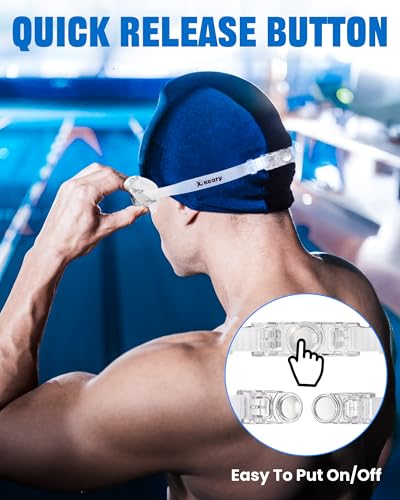Swim Goggles for Adults & Youth - Anti-Fog UV Protection - Grey
