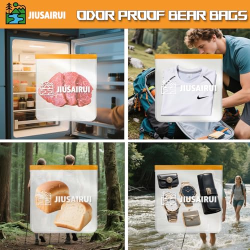 JIUSAIRUI Odor Proof Bear Bags for Food Backpacking: 3Pack Reusable