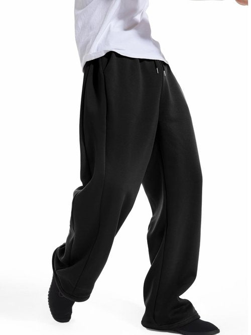 ZUGJAM Men's Baggy Sweatpants Wide Leg Lounge Sweat Pants with Pockets Black XL