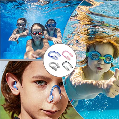 8-Pack Silicone Swimming Nose Clips - Waterproof Reusable Nose Plugs