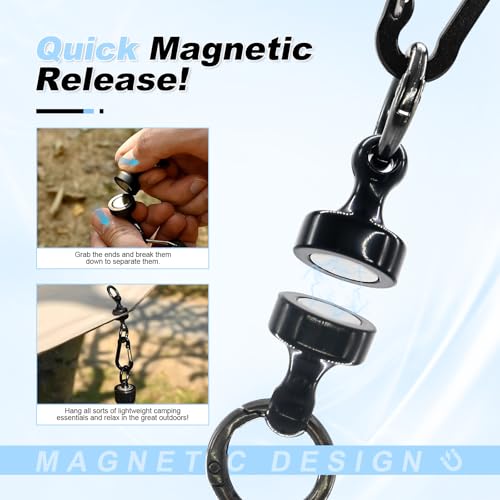 Magnetic Keychain - 2 Pack Quick Release Detachable Key Ring