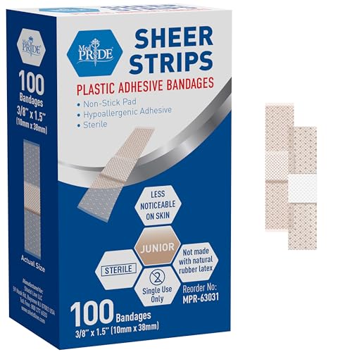 Hypoallergenic Junior Strip Bandages - Latex-Free, 100 Count