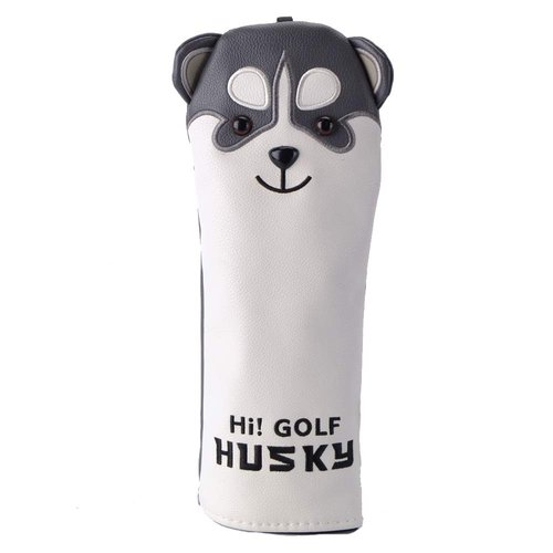 PLUSKER 1PC Golf Club Head Cover for Hybrid Synthetic Leather with Husky Pattern Design Creative Golf Headcover
