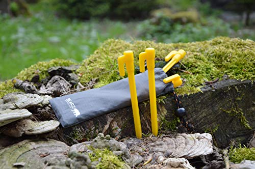 Lightweight Plastic Tent Stakes - 5.9" Pack of 4 - Safety Yellow