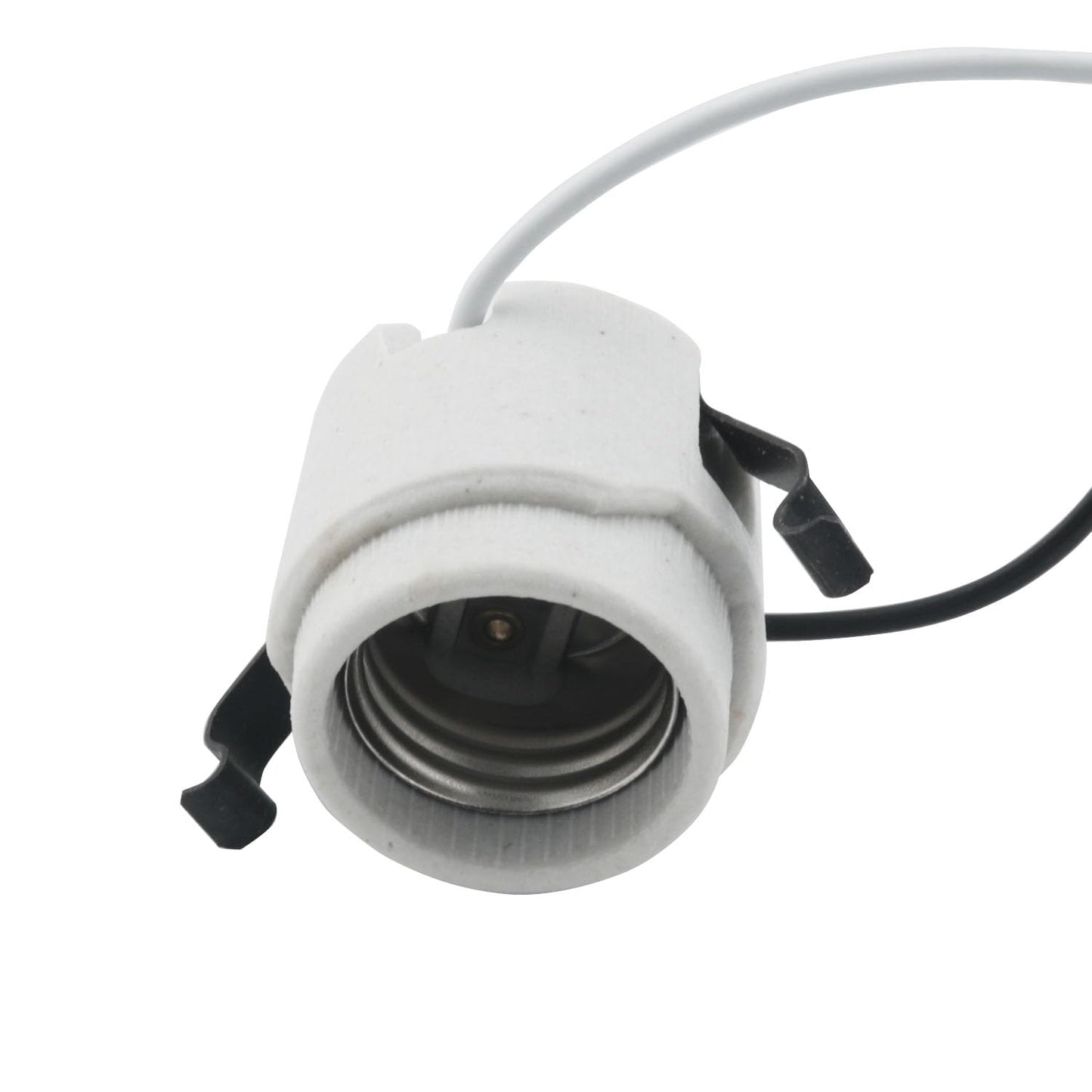 YHXiXi 2pcs U-Clip Snap-in Medium Base Keyless Socket Porcelain Snap-in Fixture Socket with 7.5inch Leads 660W 600V Ceramic Lampholder High Temperature Resistant