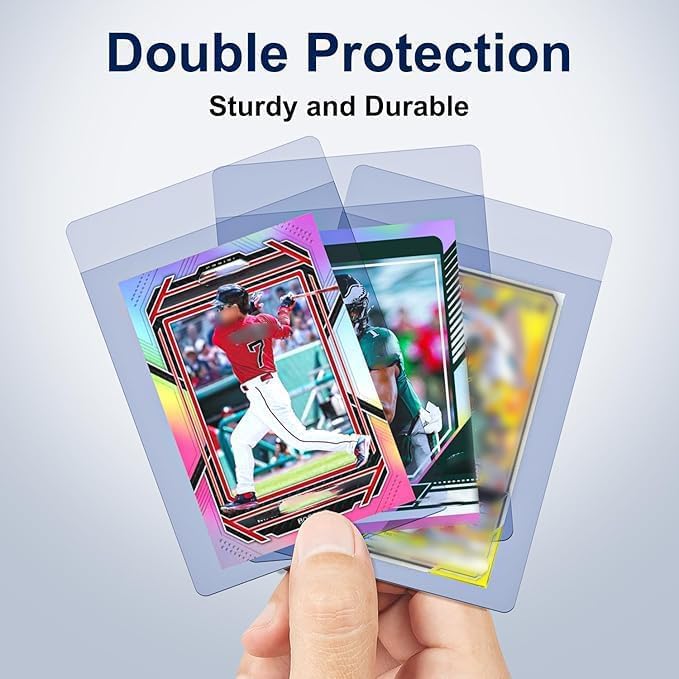 Skiennix Semi Rigid Card Holders & Soft Sleeves - 200ct Ultra Clear Protectors for Graded Cards