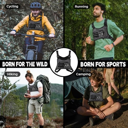 Outdoor Sports Chest Bag for Men - Gray, EDC Travel Vest Holster