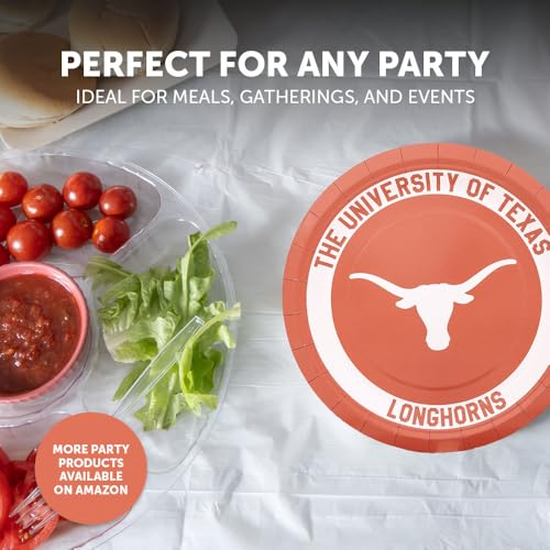 University of Texas 20-Count 9-Inch Paper Plates - Officially Licensed