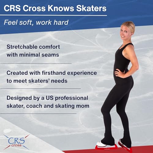 High-Rise Ice Skating Leggings for Women - Over Skate (OS) - Black