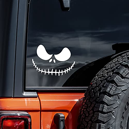 Skellington Face Decal Vinyl Sticker - 5.5" x 4"