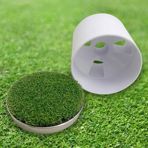 BKPC 1-Piece Stainless Steel Golf Putting Cup with Metal Base - Indoor & Outdoor Practice Hole