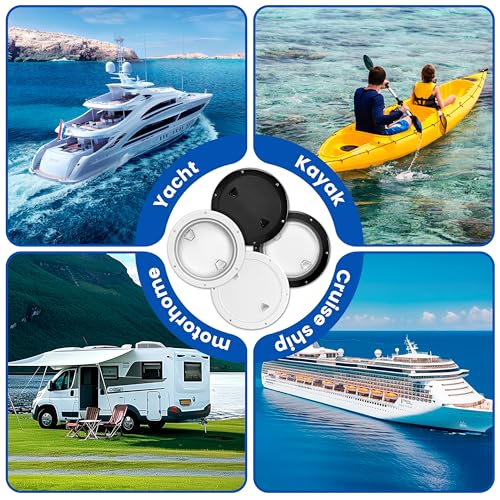 6-Inch Round Boat Deck Plate Inspection Hatch - White