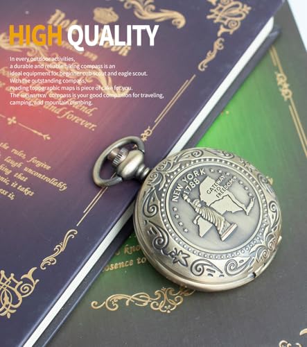 Waterproof Zinc Alloy Vintage Keychain Compass for Kids & Scouts