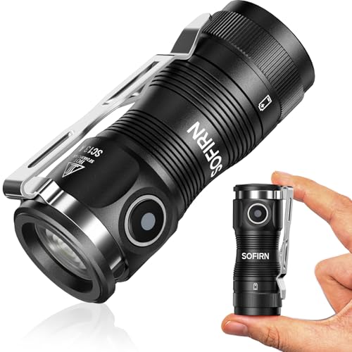 Sofirn SC13A Mini Rechargeable LED Flashlight 1300 Lumens, IP68 Waterproof, Compact EDC Torch with Locking & USB-C Charging