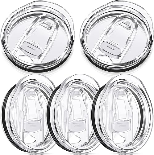 20 oz Skinny Tumbler Replacement Lids, Clear, 5 Pack