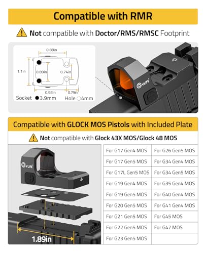 WolfCloak Red Dot Sight for RMR Footprint - 2MOA, Shockproof