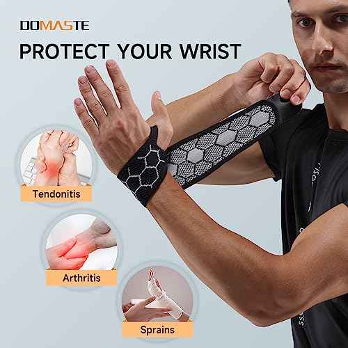 Sport Slim Wrist Wrap - Wrist Brace for Carpal Tunnel Relief, Neoprene-Free Compression Wrist Support for Workout, Adjustable Wrist Guards Fit Right Left Hand(Black, 2 Pack)