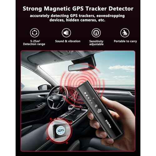 Hidden Camera Detectors with Screen Display, Anti Spy Camera Finder, Bug Detector, GPS Tracker Detector with Flashlight, Hidden Device Detector for Travel, Hotel, Airbnb, Office, Car