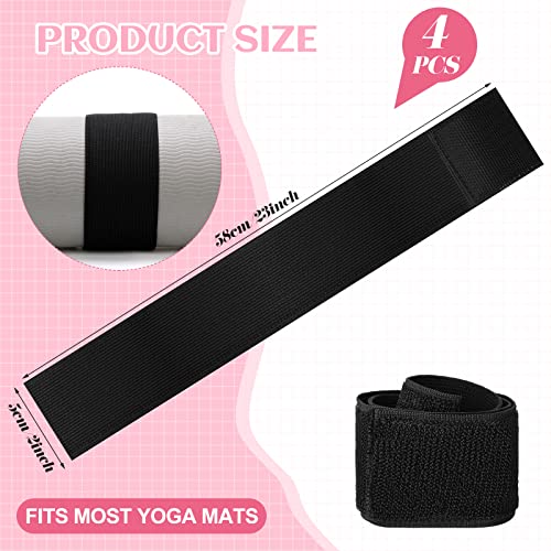 Adjustable Yoga Mat Straps - 4 Pack Heavy Duty Nylon Holders