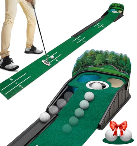 Hazard Putting Mat Indoor 8ft - Zcoorey Genuine Green Speed, Wrinkle-Free Surface