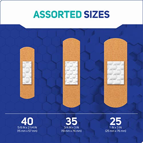 Fabric Adhesive Bandages - 100 Count Assorted Sizes - Flexible & Breathable