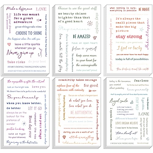 Colorful Inspirational Quote Stickers for Scrapbooking - 48 Sheets