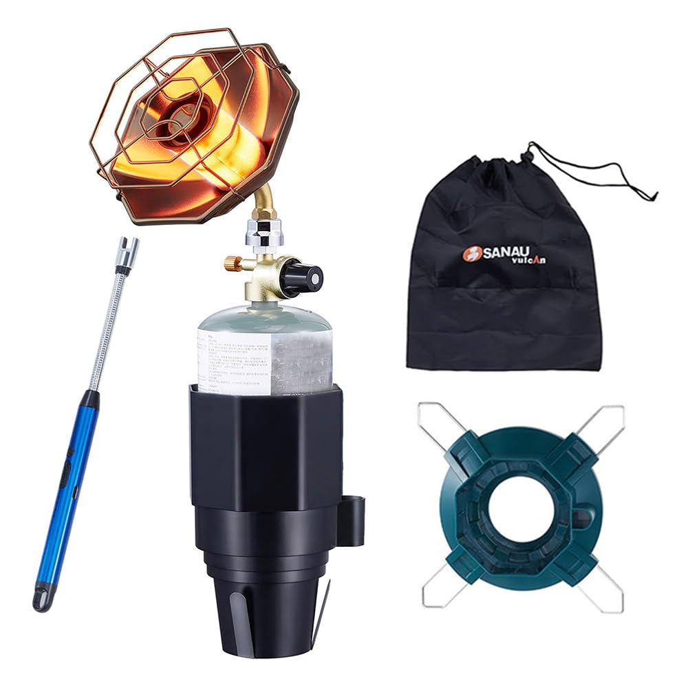 6800BTU Golf Cart Heater Propane Heater with Igniter, 2 in 1 with Golf Cart Cup Holder and Cylinder Base, for Tent,Finshing,Hiking