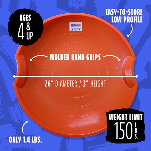 26-Inch Flying Saucer Sleds - 3-Pack in Orange, Green, Blue