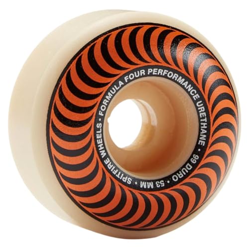 Spitfire 53mm Orange Skateboard Wheels – Formula Four Urethane, Street/Skatepark