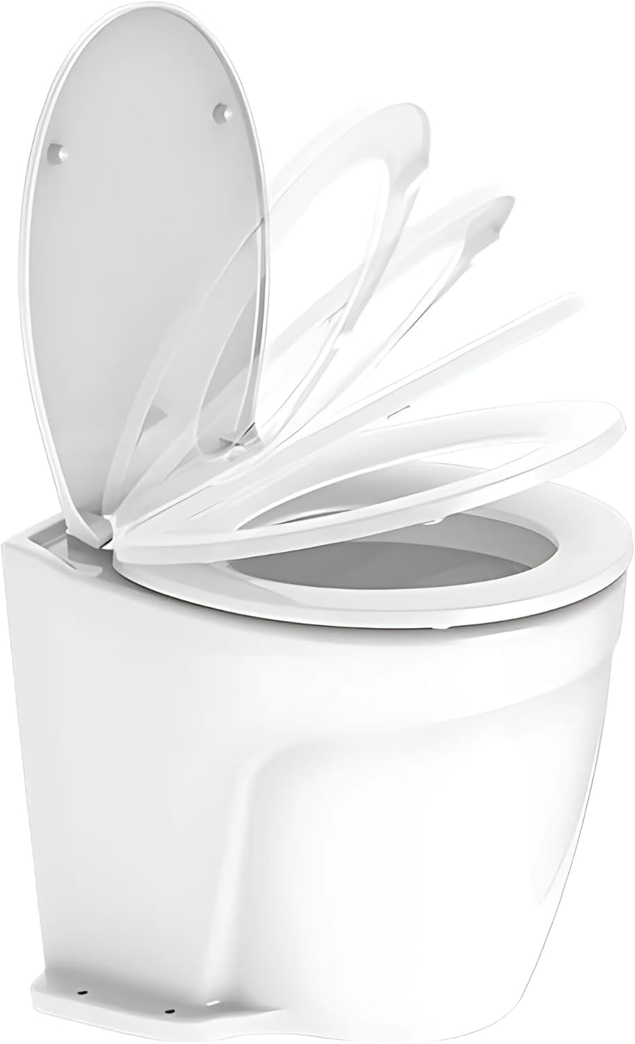 SEAFLO 12V Deluxe Electric Marine Toilet - Ceramic Bowl with Soft Close Seat & Built-In Macerator | Quiet Freshwater Flush