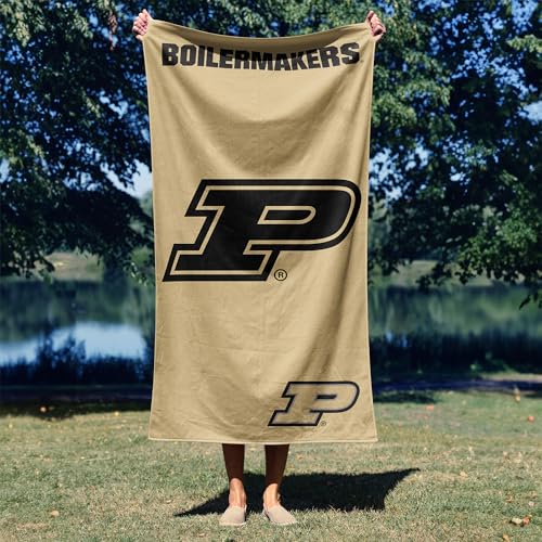 Purdue Boilermakers NCAA Microfiber Beach Towel 30 x 60 Inches - Quick Dry Sand-Resistant Sports Pool & Beach Gear