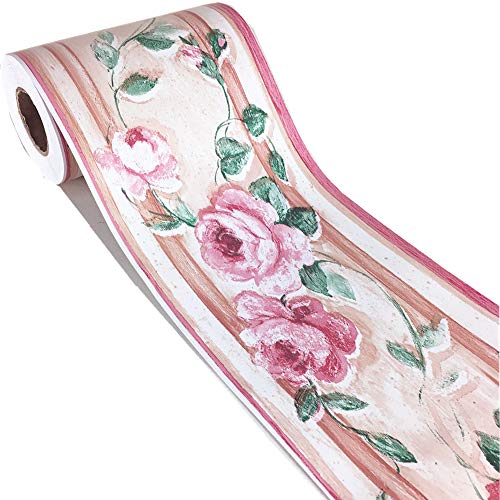 UPREDO Decorative Floral Molding Wallpaper Border Peel and Stick Paper for Bathroom Kitchen Backsplash Decal Sticker,4 Inch by 32.8ft (Pattern4)