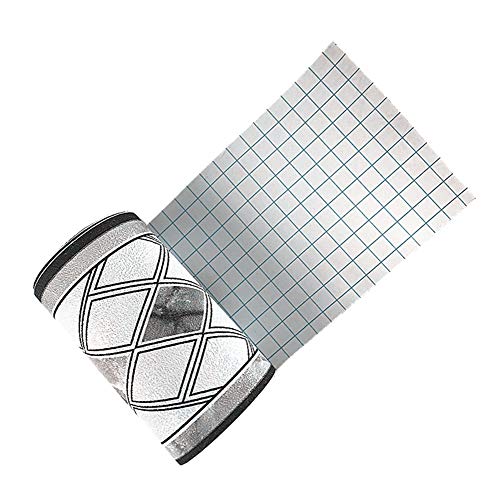 5 Meters Rhombus Grid 3D Self Adhesive Peel and Stick Waterproof Wall Border Easy to Apply 4 Inch by 16.5 Feet (Black)